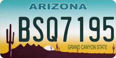 AZ license plate BSQ7195