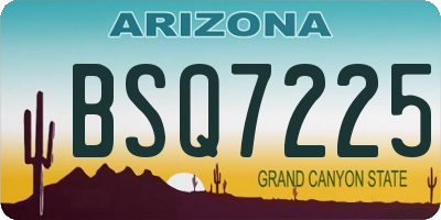AZ license plate BSQ7225