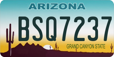 AZ license plate BSQ7237