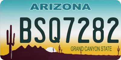 AZ license plate BSQ7282