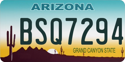 AZ license plate BSQ7294