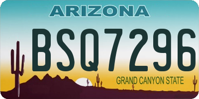 AZ license plate BSQ7296