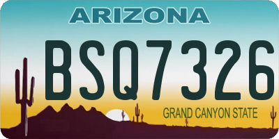 AZ license plate BSQ7326