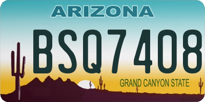 AZ license plate BSQ7408