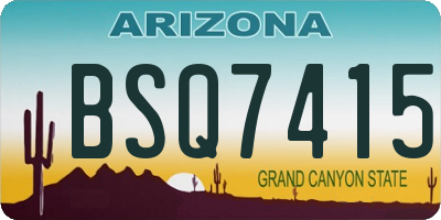 AZ license plate BSQ7415