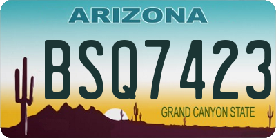 AZ license plate BSQ7423