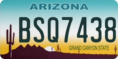 AZ license plate BSQ7438