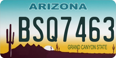 AZ license plate BSQ7463
