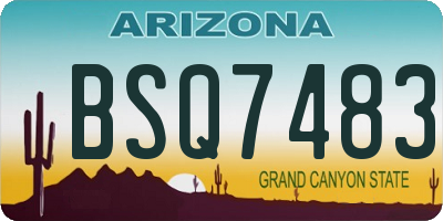 AZ license plate BSQ7483