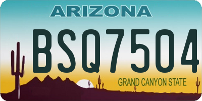 AZ license plate BSQ7504