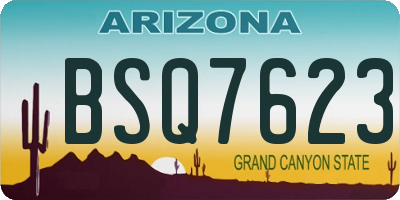 AZ license plate BSQ7623