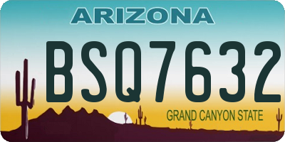 AZ license plate BSQ7632