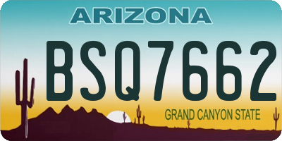 AZ license plate BSQ7662