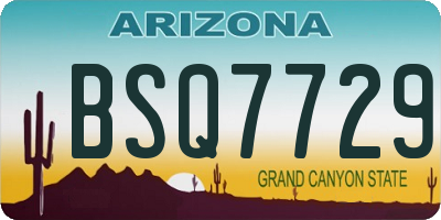 AZ license plate BSQ7729