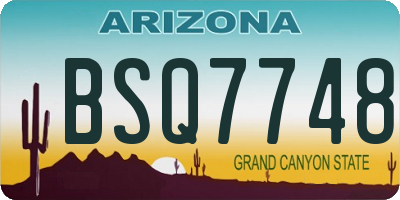 AZ license plate BSQ7748