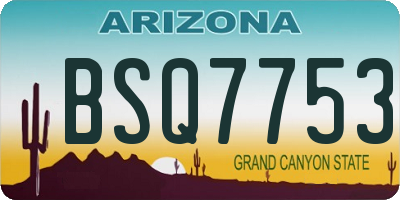 AZ license plate BSQ7753