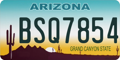 AZ license plate BSQ7854
