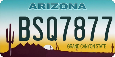 AZ license plate BSQ7877