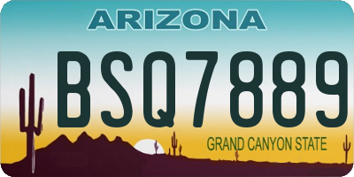 AZ license plate BSQ7889