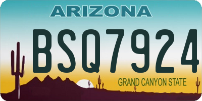 AZ license plate BSQ7924