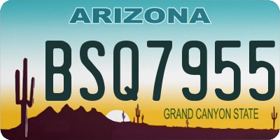 AZ license plate BSQ7955