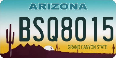 AZ license plate BSQ8015