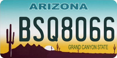 AZ license plate BSQ8066