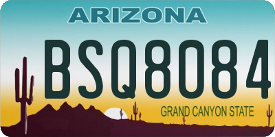 AZ license plate BSQ8084