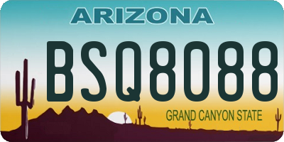 AZ license plate BSQ8088