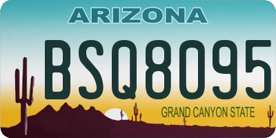 AZ license plate BSQ8095