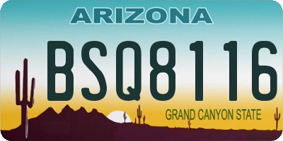 AZ license plate BSQ8116