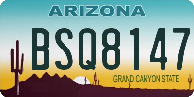 AZ license plate BSQ8147