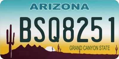 AZ license plate BSQ8251