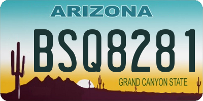 AZ license plate BSQ8281