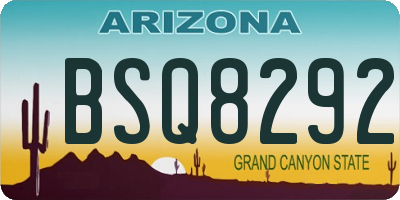 AZ license plate BSQ8292