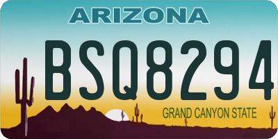 AZ license plate BSQ8294