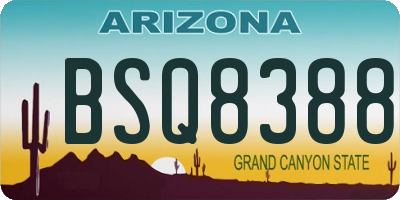 AZ license plate BSQ8388