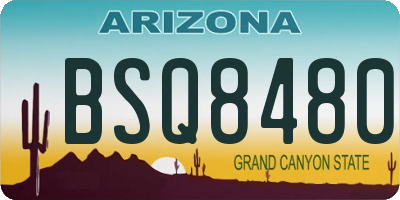 AZ license plate BSQ8480