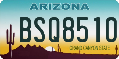 AZ license plate BSQ8510