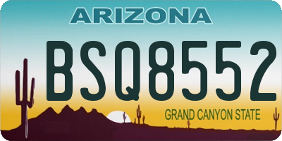 AZ license plate BSQ8552