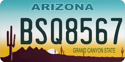 AZ license plate BSQ8567