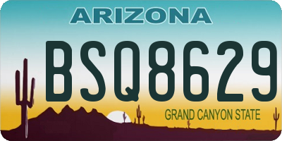 AZ license plate BSQ8629