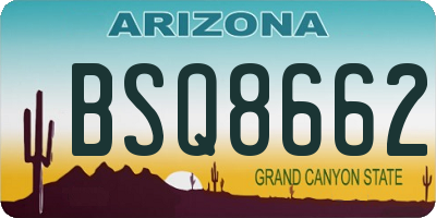 AZ license plate BSQ8662