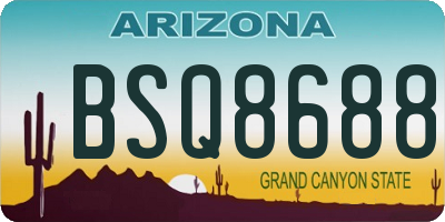 AZ license plate BSQ8688