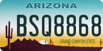AZ license plate BSQ8868