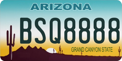 AZ license plate BSQ8888