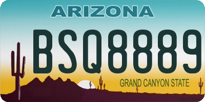 AZ license plate BSQ8889