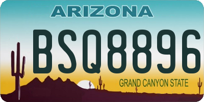 AZ license plate BSQ8896