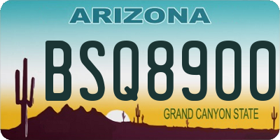 AZ license plate BSQ8900