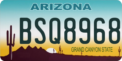 AZ license plate BSQ8968